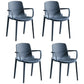Scandinavian Dining Arm Chairs Plastic Solid Back Armchairs (Set of 4) Gray Blue Clearhalo ' kitchen&dining_furn' 'Dining Chairs' 'Dining Tables & Seating' 'dining_chair' 'furn' 'furn_dining_chair' 'Furniture' 'furniture_dining_chair' 'Kitchen & Dining Furniture' 'kitchen' 3950963