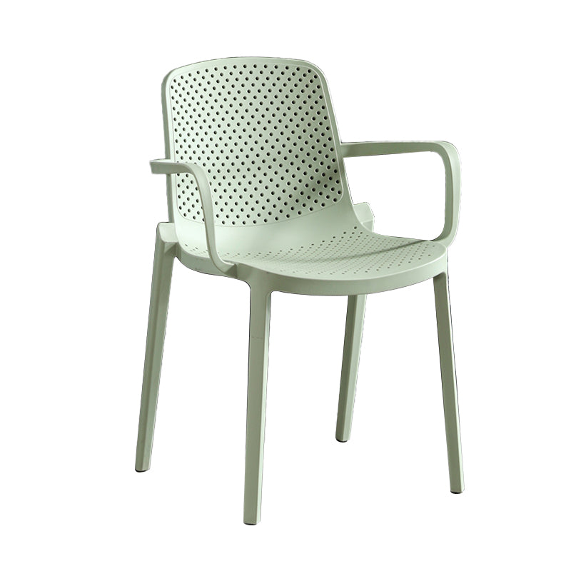 Scandinavian Dining Arm Chairs Plastic Solid Back Armchairs (Set of 4) Clearhalo ' kitchen&dining_furn' 'Dining Chairs' 'Dining Tables & Seating' 'dining_chair' 'furn' 'furn_dining_chair' 'Furniture' 'furniture_dining_chair' 'Kitchen & Dining Furniture' 'kitchen' 3950964