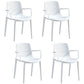 Scandinavian Dining Arm Chairs Plastic Solid Back Armchairs (Set of 4) White Clearhalo ' kitchen&dining_furn' 'Dining Chairs' 'Dining Tables & Seating' 'dining_chair' 'furn' 'furn_dining_chair' 'Furniture' 'furniture_dining_chair' 'Kitchen & Dining Furniture' 'kitchen' 3950966