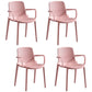 Scandinavian Dining Arm Chairs Plastic Solid Back Armchairs (Set of 4) Pink Clearhalo ' kitchen&dining_furn' 'Dining Chairs' 'Dining Tables & Seating' 'dining_chair' 'furn' 'furn_dining_chair' 'Furniture' 'furniture_dining_chair' 'Kitchen & Dining Furniture' 'kitchen' 3950967