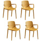 Scandinavian Dining Arm Chairs Plastic Solid Back Armchairs (Set of 4) Ginger Clearhalo ' kitchen&dining_furn' 'Dining Chairs' 'Dining Tables & Seating' 'dining_chair' 'furn' 'furn_dining_chair' 'Furniture' 'furniture_dining_chair' 'Kitchen & Dining Furniture' 'kitchen' 3950969