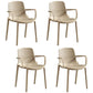 Scandinavian Dining Arm Chairs Plastic Solid Back Armchairs (Set of 4) Camel Clearhalo ' kitchen&dining_furn' 'Dining Chairs' 'Dining Tables & Seating' 'dining_chair' 'furn' 'furn_dining_chair' 'Furniture' 'furniture_dining_chair' 'Kitchen & Dining Furniture' 'kitchen' 3950971