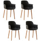 Scandinavian Dining Arm Chairs Plastic Armchairs with Wood Legs (Set of 4) Black Clearhalo ' kitchen&dining_furn' 'Dining Chairs' 'Dining Tables & Seating' 'dining_chair' 'Furniture' 'furniture_dining_chair' 'Kitchen & Dining Furniture' 'kitchen' 3950974