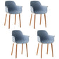 Scandinavian Dining Arm Chairs Plastic Armchairs with Wood Legs (Set of 4) Blue Clearhalo ' kitchen&dining_furn' 'Dining Chairs' 'Dining Tables & Seating' 'dining_chair' 'Furniture' 'furniture_dining_chair' 'Kitchen & Dining Furniture' 'kitchen' 3950986