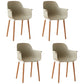 Scandinavian Dining Arm Chairs Plastic Armchairs with Wood Legs (Set of 4) Camel Clearhalo ' kitchen&dining_furn' 'Dining Chairs' 'Dining Tables & Seating' 'dining_chair' 'Furniture' 'furniture_dining_chair' 'Kitchen & Dining Furniture' 'kitchen' 3950987