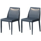 Scandinavian Leather Dining Chairs Solid Back Armless Dining Side Chairs Dark Blue 2 Piece Set Clearhalo ' kitchen&dining_furn' 'Dining Chairs' 'Dining Tables & Seating' 'dining_chair' 'furn' 'furn_dining_chair' 'Furniture' 'furniture_dining_chair' 'Kitchen & Dining Furniture' 'kitchen' 3950999