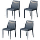 Scandinavian Leather Dining Chairs Solid Back Armless Dining Side Chairs Dark Blue 4 Piece Set Clearhalo ' kitchen&dining_furn' 'Dining Chairs' 'Dining Tables & Seating' 'dining_chair' 'furn' 'furn_dining_chair' 'Furniture' 'furniture_dining_chair' 'Kitchen & Dining Furniture' 'kitchen' 3951001