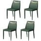 Scandinavian Leather Dining Chairs Solid Back Armless Dining Side Chairs Dark Green 4 Piece Set Clearhalo ' kitchen&dining_furn' 'Dining Chairs' 'Dining Tables & Seating' 'dining_chair' 'furn' 'furn_dining_chair' 'Furniture' 'furniture_dining_chair' 'Kitchen & Dining Furniture' 'kitchen' 3951007
