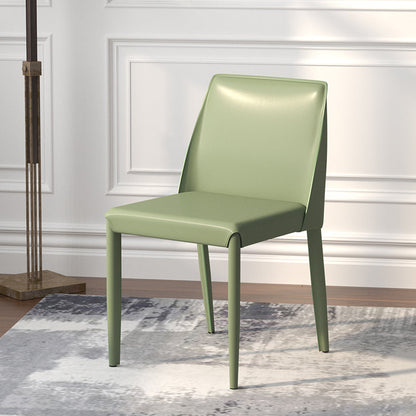 Scandinavian Leather Dining Chairs Solid Back Armless Dining Side Chairs Pea Green 1 Piece Clearhalo ' kitchen&dining_furn' 'Dining Chairs' 'Dining Tables & Seating' 'dining_chair' 'furn' 'furn_dining_chair' 'Furniture' 'furniture_dining_chair' 'Kitchen & Dining Furniture' 'kitchen' 3951011