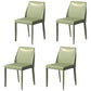 Scandinavian Leather Dining Chairs Solid Back Armless Dining Side Chairs Pea Green 4 Piece Set Clearhalo ' kitchen&dining_furn' 'Dining Chairs' 'Dining Tables & Seating' 'dining_chair' 'furn' 'furn_dining_chair' 'Furniture' 'furniture_dining_chair' 'Kitchen & Dining Furniture' 'kitchen' 3951013