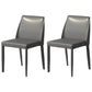 Scandinavian Leather Dining Chairs Solid Back Armless Dining Side Chairs Dark Gray 2 Piece Set Clearhalo ' kitchen&dining_furn' 'Dining Chairs' 'Dining Tables & Seating' 'dining_chair' 'furn' 'furn_dining_chair' 'Furniture' 'furniture_dining_chair' 'Kitchen & Dining Furniture' 'kitchen' 3951015