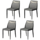 Scandinavian Leather Dining Chairs Solid Back Armless Dining Side Chairs Dark Gray 4 Piece Set Clearhalo ' kitchen&dining_furn' 'Dining Chairs' 'Dining Tables & Seating' 'dining_chair' 'furn' 'furn_dining_chair' 'Furniture' 'furniture_dining_chair' 'Kitchen & Dining Furniture' 'kitchen' 3951016