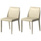 Scandinavian Leather Dining Chairs Solid Back Armless Dining Side Chairs Light Gray 2 Piece Set Clearhalo ' kitchen&dining_furn' 'Dining Chairs' 'Dining Tables & Seating' 'dining_chair' 'furn' 'furn_dining_chair' 'Furniture' 'furniture_dining_chair' 'Kitchen & Dining Furniture' 'kitchen' 3951018