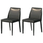 Scandinavian Leather Dining Chairs Solid Back Armless Dining Side Chairs Black 2 Piece Set Clearhalo ' kitchen&dining_furn' 'Dining Chairs' 'Dining Tables & Seating' 'dining_chair' 'furn' 'furn_dining_chair' 'Furniture' 'furniture_dining_chair' 'Kitchen & Dining Furniture' 'kitchen' 3951024