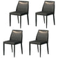 Scandinavian Leather Dining Chairs Solid Back Armless Dining Side Chairs Black 4 Piece Set Clearhalo ' kitchen&dining_furn' 'Dining Chairs' 'Dining Tables & Seating' 'dining_chair' 'furn' 'furn_dining_chair' 'Furniture' 'furniture_dining_chair' 'Kitchen & Dining Furniture' 'kitchen' 3951025