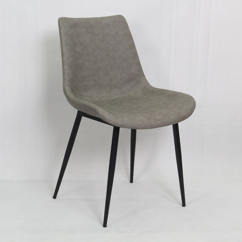 Scandinavian Style Leather Dining Chair Solid Back Single Arm Dining Chair for Home Light Gray Clearhalo ' kitchen&dining_furn' 'Dining Chairs' 'Dining Tables & Seating' 'dining_chair' 'furn' 'furn_dining_chair' 'Furniture' 'furniture_dining_chair' 'Kitchen & Dining Furniture' 'kitchen' 3951029