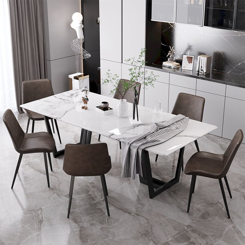 Scandinavian Style Leather Dining Chair Solid Back Single Arm Dining Chair for Home Clearhalo ' kitchen&dining_furn' 'Dining Chairs' 'Dining Tables & Seating' 'dining_chair' 'furn' 'furn_dining_chair' 'Furniture' 'furniture_dining_chair' 'Kitchen & Dining Furniture' 'kitchen' 3951032