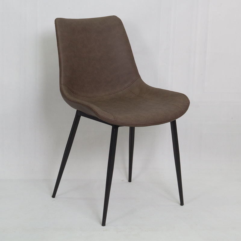 Scandinavian Style Leather Dining Chair Solid Back Single Arm Dining Chair for Home Coffee Clearhalo ' kitchen&dining_furn' 'Dining Chairs' 'Dining Tables & Seating' 'dining_chair' 'furn' 'furn_dining_chair' 'Furniture' 'furniture_dining_chair' 'Kitchen & Dining Furniture' 'kitchen' 3951035