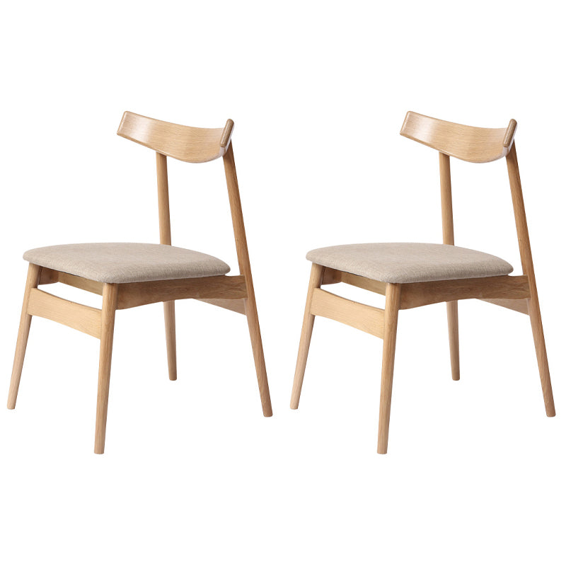 Contemporary Style Dining Room Chairs Solid Dining Armless Chairs with Wooden Legs Khaki 2 Piece Set Clearhalo ' kitchen&dining_furn' 'Dining Chairs' 'Dining Tables & Seating' 'dining_chair' 'furn' 'furn_dining_chair' 'Furniture' 'furniture_dining_chair' 'Kitchen & Dining Furniture' 'kitchen' 3951052