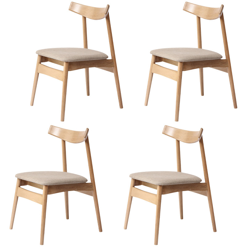 Contemporary Style Dining Room Chairs Solid Dining Armless Chairs with Wooden Legs Khaki 4 Piece Set Clearhalo ' kitchen&dining_furn' 'Dining Chairs' 'Dining Tables & Seating' 'dining_chair' 'furn' 'furn_dining_chair' 'Furniture' 'furniture_dining_chair' 'Kitchen & Dining Furniture' 'kitchen' 3951054