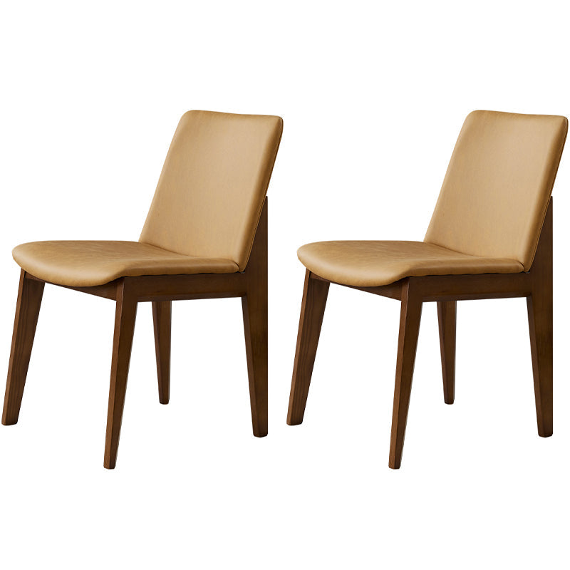Contemporary Style Wooden Dining Chairs Dining Armless Side Chairs for Kitchen Yellow 2 Piece Set Clearhalo ' kitchen&dining_furn' 'Dining Chairs' 'Dining Tables & Seating' 'dining_chair' 'furn' 'furn_dining_chair' 'Furniture' 'furniture_dining_chair' 'Kitchen & Dining Furniture' 'kitchen' 3951086