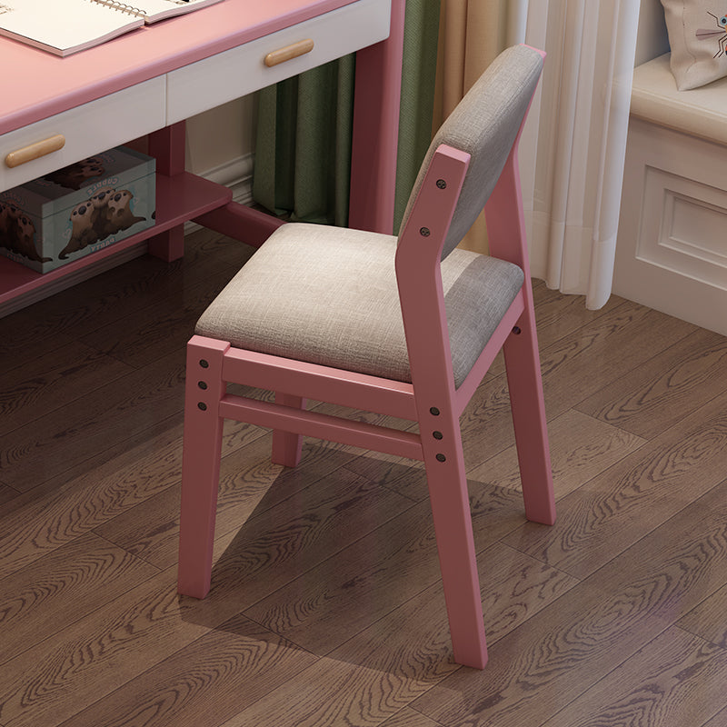 Modern Wooden Dining Chair Open Back Single Dining Side Armless Chair for Kitchen Light Pink Clearhalo ' kitchen&dining_furn' 'Dining Chairs' 'Dining Tables & Seating' 'dining_chair' 'furn' 'furn_dining_chair' 'Furniture' 'furniture_dining_chair' 'Kitchen & Dining Furniture' 'kitchen' 3951095