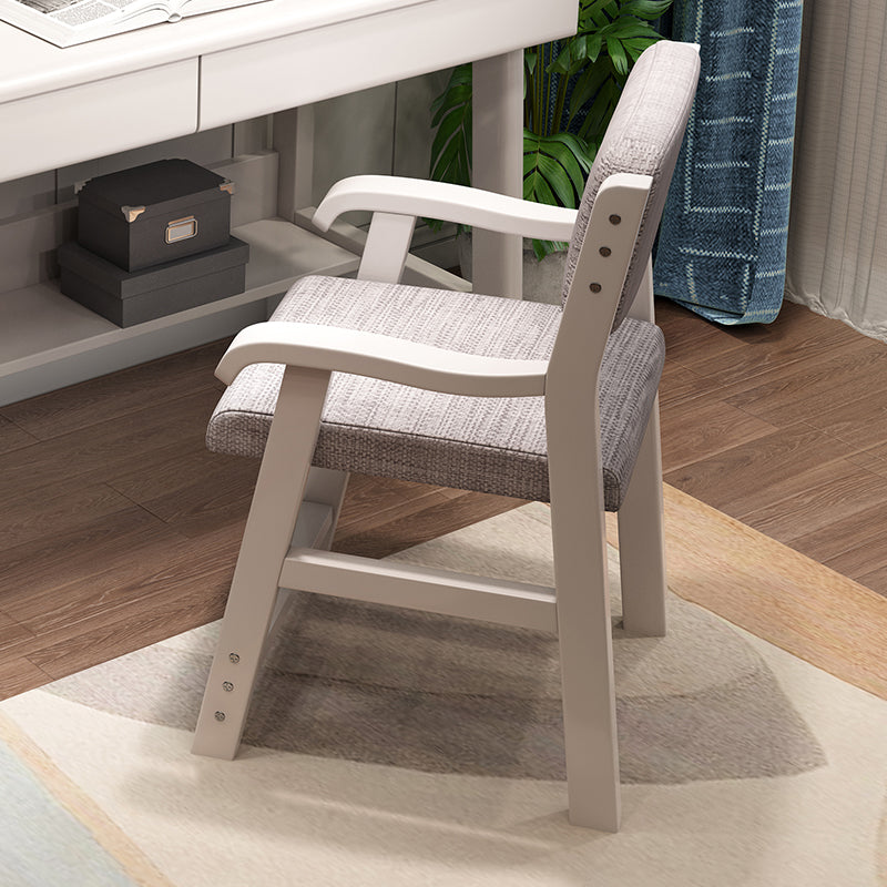 Modern Wooden Dining Chair Open Back Single Dining Side Arm Chair for Kitchen White Clearhalo ' kitchen&dining_furn' 'Dining Chairs' 'Dining Tables & Seating' 'dining_chair' 'furn' 'furn_dining_chair' 'Furniture' 'furniture_dining_chair' 'Kitchen & Dining Furniture' 'kitchen' 3951107