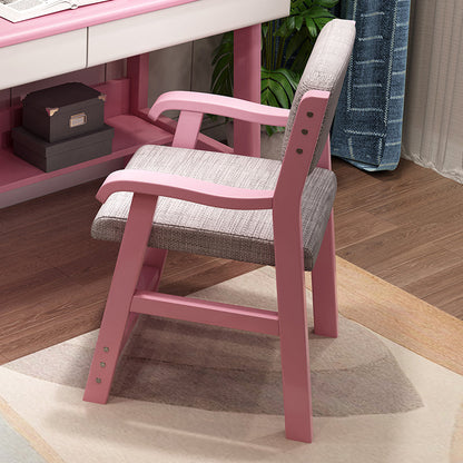 Modern Wooden Dining Chair Open Back Single Dining Side Arm Chair for Kitchen Pink-White Clearhalo ' kitchen&dining_furn' 'Dining Chairs' 'Dining Tables & Seating' 'dining_chair' 'furn' 'furn_dining_chair' 'Furniture' 'furniture_dining_chair' 'Kitchen & Dining Furniture' 'kitchen' 3951109