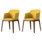 Contemporary Style Wooden Dining Chairs Dining Arm Side Chairs for Kitchen (Set of 2) Yellow Clearhalo ' kitchen&dining_furn' 'Dining Chairs' 'Dining Tables & Seating' 'dining_chair' 'furn' 'furn_dining_chair' 'Furniture' 'furniture_dining_chair' 'Kitchen & Dining Furniture' 'kitchen' 3951115