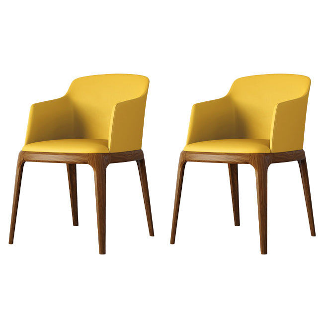 Contemporary Style Wooden Dining Chairs Dining Arm Side Chairs for Kitchen (Set of 2) Yellow Clearhalo ' kitchen&dining_furn' 'Dining Chairs' 'Dining Tables & Seating' 'dining_chair' 'furn' 'furn_dining_chair' 'Furniture' 'furniture_dining_chair' 'Kitchen & Dining Furniture' 'kitchen' 3951115