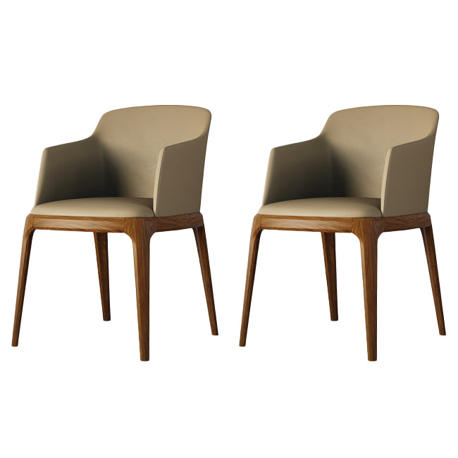 Contemporary Style Wooden Dining Chairs Dining Arm Side Chairs for Kitchen (Set of 2) Khaki Clearhalo ' kitchen&dining_furn' 'Dining Chairs' 'Dining Tables & Seating' 'dining_chair' 'furn' 'furn_dining_chair' 'Furniture' 'furniture_dining_chair' 'Kitchen & Dining Furniture' 'kitchen' 3951116