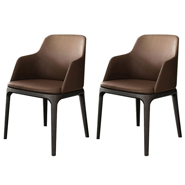 Contemporary Style Wooden Dining Chairs Dining Arm Side Chairs for Kitchen (Set of 2) Coffee Clearhalo ' kitchen&dining_furn' 'Dining Chairs' 'Dining Tables & Seating' 'dining_chair' 'furn' 'furn_dining_chair' 'Furniture' 'furniture_dining_chair' 'Kitchen & Dining Furniture' 'kitchen' 3951122