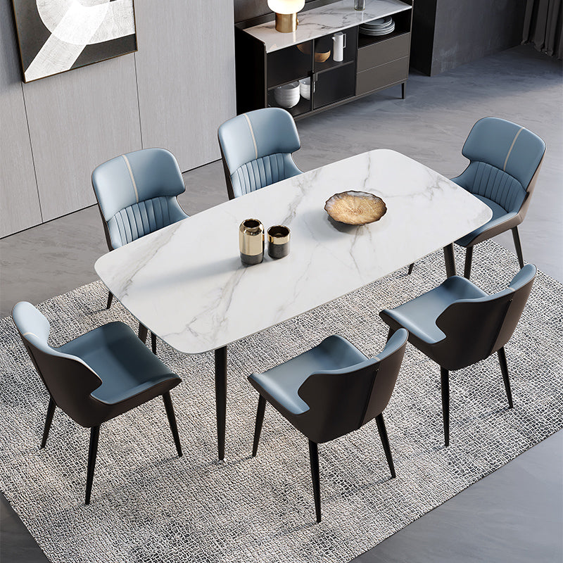 Contemporary Style Metal Dining Chairs Wingback Arm Dining Side Chair for Kitchen Clearhalo ' kitchen&dining_furn' 'Dining Chairs' 'Dining Tables & Seating' 'dining_chair' 'furn' 'furn_dining_chair' 'Furniture' 'furniture_dining_chair' 'Kitchen & Dining Furniture' 'kitchen' 3951130