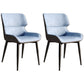 Contemporary Style Metal Dining Chairs Wingback Arm Dining Side Chair for Kitchen Light Blue 2 Piece Set Clearhalo ' kitchen&dining_furn' 'Dining Chairs' 'Dining Tables & Seating' 'dining_chair' 'furn' 'furn_dining_chair' 'Furniture' 'furniture_dining_chair' 'Kitchen & Dining Furniture' 'kitchen' 3951133