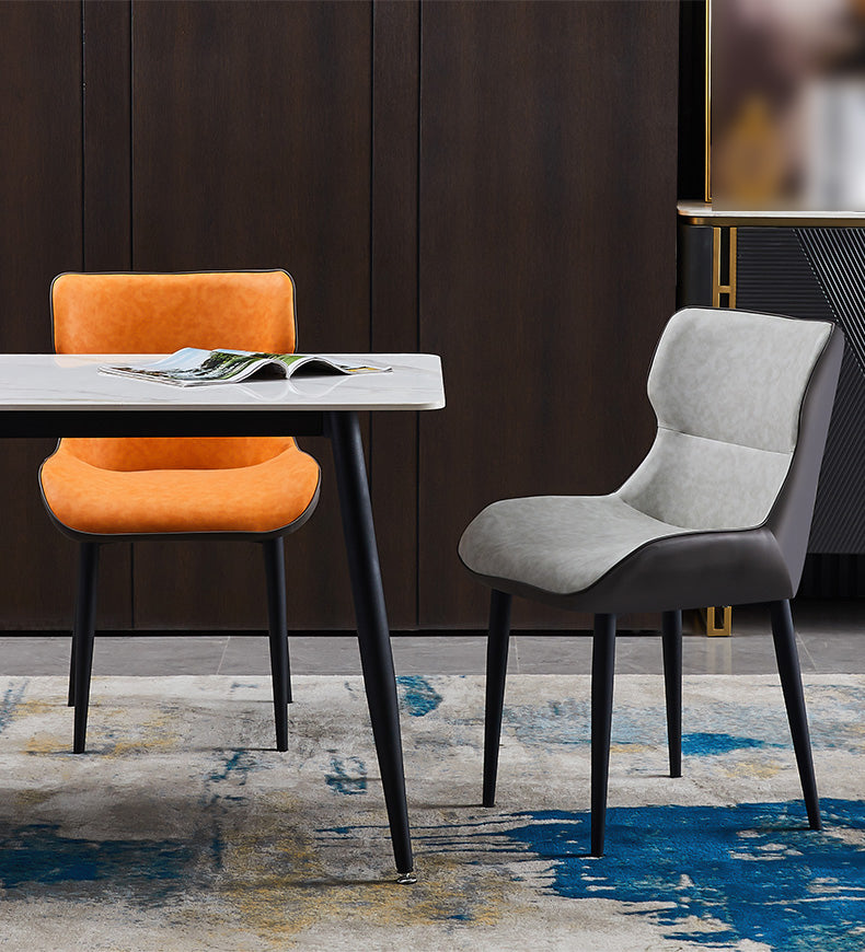 Contemporary Style Metal Dining Chairs Wingback Arm Dining Side Chair for Kitchen Clearhalo ' kitchen&dining_furn' 'Dining Chairs' 'Dining Tables & Seating' 'dining_chair' 'furn' 'furn_dining_chair' 'Furniture' 'furniture_dining_chair' 'Kitchen & Dining Furniture' 'kitchen' 3951136