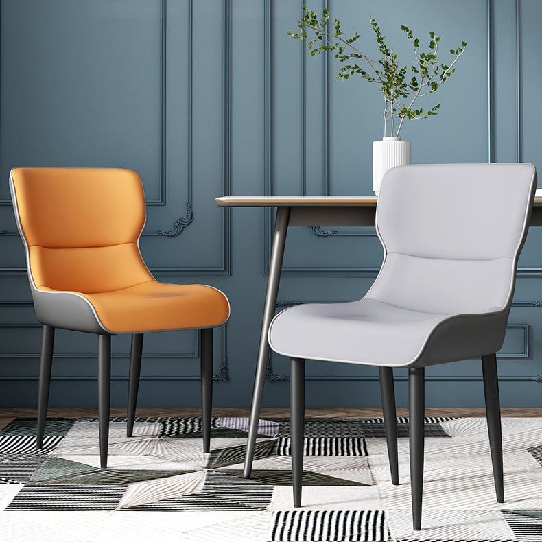 Contemporary Style Metal Dining Chairs Wingback Arm Dining Side Chair for Kitchen Clearhalo ' kitchen&dining_furn' 'Dining Chairs' 'Dining Tables & Seating' 'dining_chair' 'furn' 'furn_dining_chair' 'Furniture' 'furniture_dining_chair' 'Kitchen & Dining Furniture' 'kitchen' 3951138