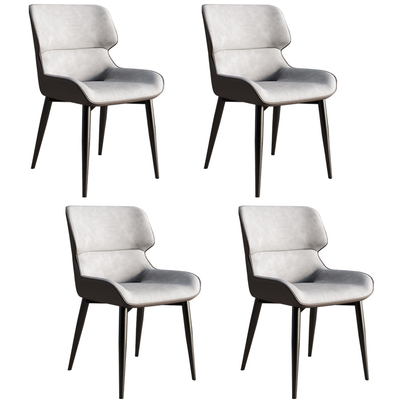 Contemporary Style Metal Dining Chairs Wingback Arm Dining Side Chair for Kitchen Grey 4 Piece Set Clearhalo ' kitchen&dining_furn' 'Dining Chairs' 'Dining Tables & Seating' 'dining_chair' 'furn' 'furn_dining_chair' 'Furniture' 'furniture_dining_chair' 'Kitchen & Dining Furniture' 'kitchen' 3951142