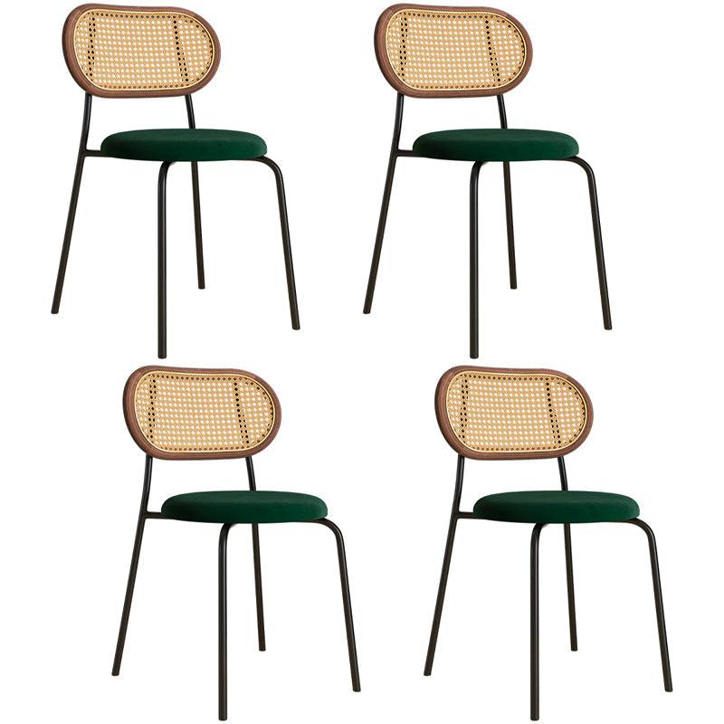Metal Contemporary Style Chair Set Open Back Side Kitchen Dining Room Chairs Green 4 Piece Set Clearhalo ' kitchen&dining_furn' 'Dining Chairs' 'Dining Tables & Seating' 'dining_chair' 'furn' 'furn_dining_chair' 'Furniture' 'furniture_dining_chair' 'Kitchen & Dining Furniture' 'kitchen' 3951155