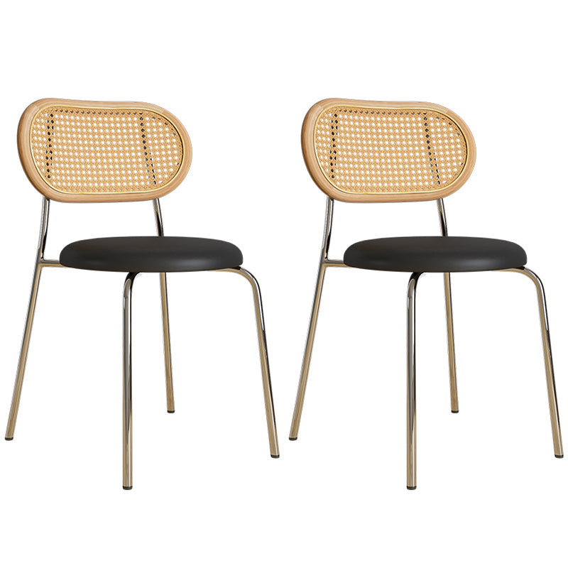 Metal Contemporary Style Chair Set Open Back Side Kitchen Dining Room Chairs Wood 2 Piece Set Clearhalo ' kitchen&dining_furn' 'Dining Chairs' 'Dining Tables & Seating' 'dining_chair' 'furn' 'furn_dining_chair' 'Furniture' 'furniture_dining_chair' 'Kitchen & Dining Furniture' 'kitchen' 3951158