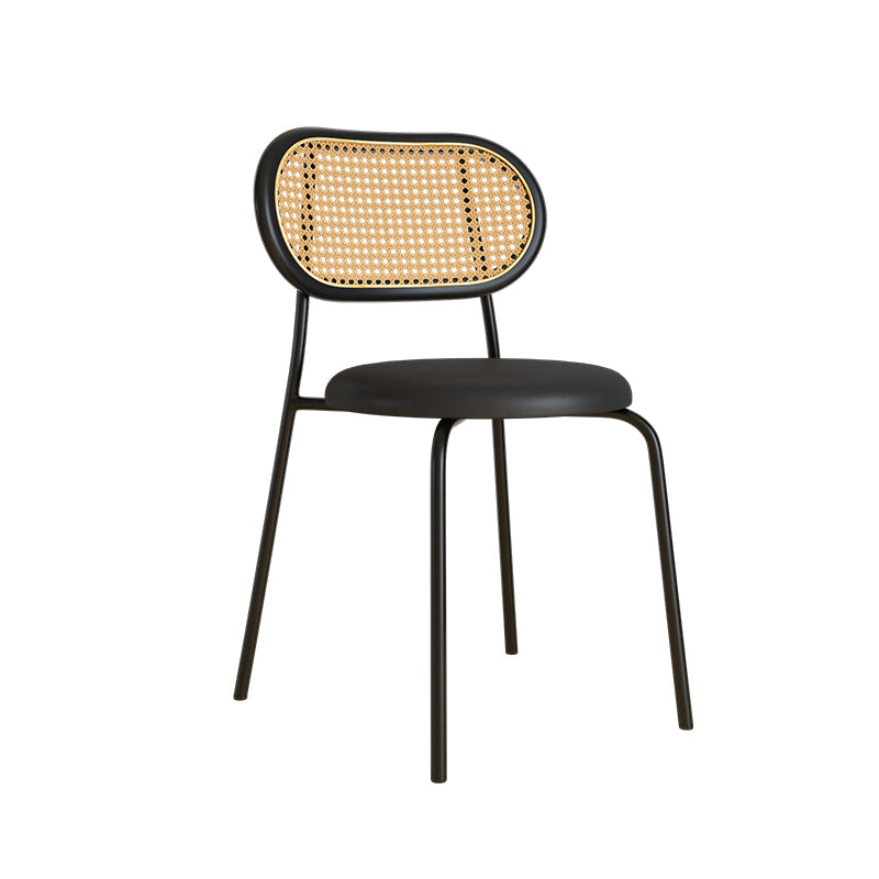 Metal Contemporary Style Chair Set Open Back Side Kitchen Dining Room Chairs Black 1 Piece Clearhalo ' kitchen&dining_furn' 'Dining Chairs' 'Dining Tables & Seating' 'dining_chair' 'furn' 'furn_dining_chair' 'Furniture' 'furniture_dining_chair' 'Kitchen & Dining Furniture' 'kitchen' 3951168