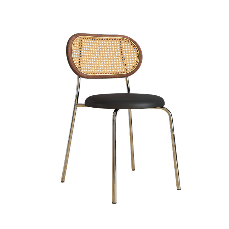 Metal Contemporary Style Chair Set Open Back Side Kitchen Dining Room Chairs Gloss Black 1 Piece Clearhalo ' kitchen&dining_furn' 'Dining Chairs' 'Dining Tables & Seating' 'dining_chair' 'furn' 'furn_dining_chair' 'Furniture' 'furniture_dining_chair' 'Kitchen & Dining Furniture' 'kitchen' 3951172