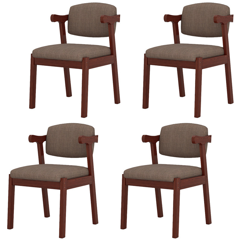 Modern Indoor-Outdoor Wood Chair Home Cushioned Open Back Dining Side Chair Coffee 4 Piece Set Clearhalo ' kitchen&dining_furn' 'Dining Chairs' 'Dining Tables & Seating' 'dining_chair' 'furn' 'furn_dining_chair' 'Furniture' 'furniture_dining_chair' 'Kitchen & Dining Furniture' 'kitchen' 3951180