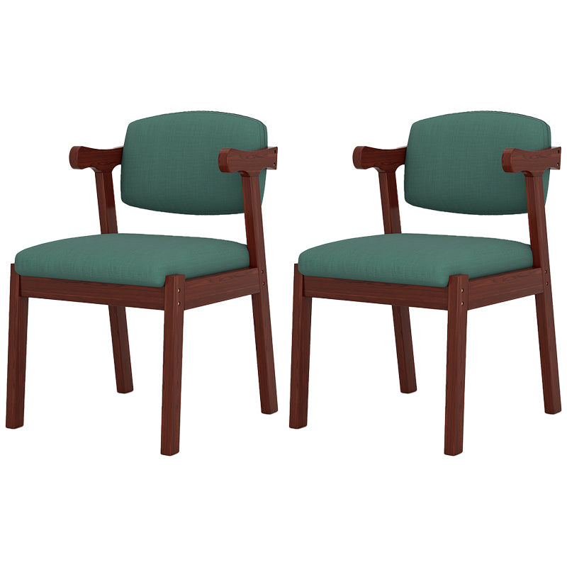 Modern Indoor-Outdoor Wood Chair Home Cushioned Open Back Dining Side Chair Blackish Green 2 Piece Set Clearhalo ' kitchen&dining_furn' 'Dining Chairs' 'Dining Tables & Seating' 'dining_chair' 'furn' 'furn_dining_chair' 'Furniture' 'furniture_dining_chair' 'Kitchen & Dining Furniture' 'kitchen' 3951185