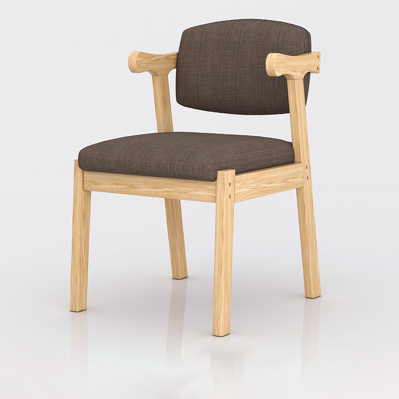 Modern Indoor-Outdoor Wood Chair Home Cushioned Open Back Dining Side Chair Light Coffee 1 Piece Clearhalo ' kitchen&dining_furn' 'Dining Chairs' 'Dining Tables & Seating' 'dining_chair' 'furn' 'furn_dining_chair' 'Furniture' 'furniture_dining_chair' 'Kitchen & Dining Furniture' 'kitchen' 3951194