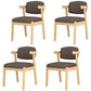 Modern Indoor-Outdoor Wood Chair Home Cushioned Open Back Dining Side Chair Light Coffee 4 Piece Set Clearhalo ' kitchen&dining_furn' 'Dining Chairs' 'Dining Tables & Seating' 'dining_chair' 'furn' 'furn_dining_chair' 'Furniture' 'furniture_dining_chair' 'Kitchen & Dining Furniture' 'kitchen' 3951196