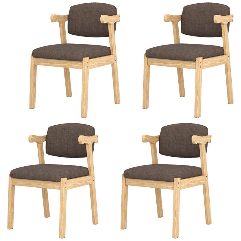 Modern Indoor-Outdoor Wood Chair Home Cushioned Open Back Dining Side Chair Light Coffee 4 Piece Set Clearhalo ' kitchen&dining_furn' 'Dining Chairs' 'Dining Tables & Seating' 'dining_chair' 'furn' 'furn_dining_chair' 'Furniture' 'furniture_dining_chair' 'Kitchen & Dining Furniture' 'kitchen' 3951196