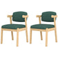 Modern Indoor-Outdoor Wood Chair Home Cushioned Open Back Dining Side Chair Dark Green 2 Piece Set Clearhalo ' kitchen&dining_furn' 'Dining Chairs' 'Dining Tables & Seating' 'dining_chair' 'furn' 'furn_dining_chair' 'Furniture' 'furniture_dining_chair' 'Kitchen & Dining Furniture' 'kitchen' 3951198