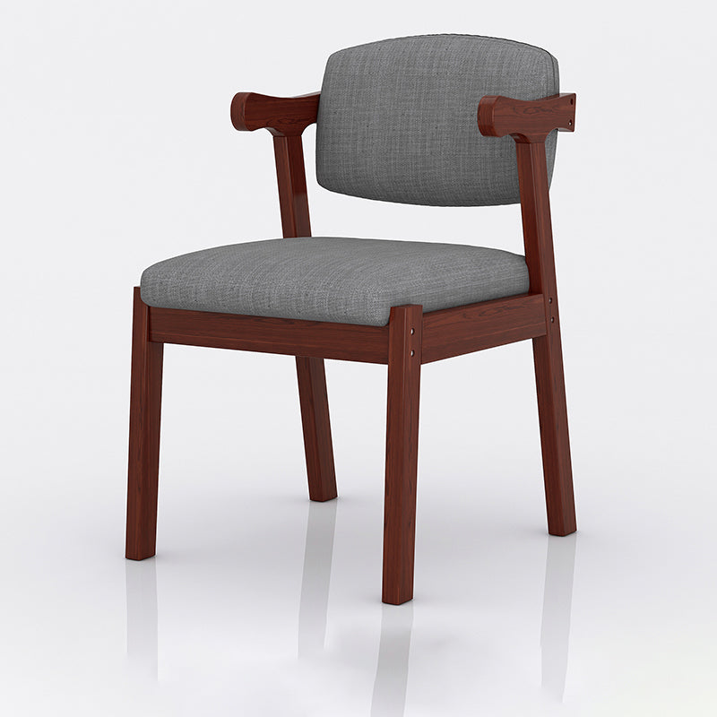 Modern Indoor-Outdoor Wood Chair Home Cushioned Open Back Dining Side Chair Dark Heather Gray 1 Piece Clearhalo ' kitchen&dining_furn' 'Dining Chairs' 'Dining Tables & Seating' 'dining_chair' 'furn' 'furn_dining_chair' 'Furniture' 'furniture_dining_chair' 'Kitchen & Dining Furniture' 'kitchen' 3951200