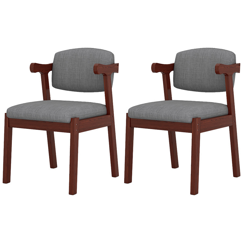 Modern Indoor-Outdoor Wood Chair Home Cushioned Open Back Dining Side Chair Dark Heather Gray 2 Piece Set Clearhalo ' kitchen&dining_furn' 'Dining Chairs' 'Dining Tables & Seating' 'dining_chair' 'furn' 'furn_dining_chair' 'Furniture' 'furniture_dining_chair' 'Kitchen & Dining Furniture' 'kitchen' 3951201