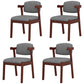 Modern Indoor-Outdoor Wood Chair Home Cushioned Open Back Dining Side Chair Dark Heather Gray 4 Piece Set Clearhalo ' kitchen&dining_furn' 'Dining Chairs' 'Dining Tables & Seating' 'dining_chair' 'furn' 'furn_dining_chair' 'Furniture' 'furniture_dining_chair' 'Kitchen & Dining Furniture' 'kitchen' 3951202